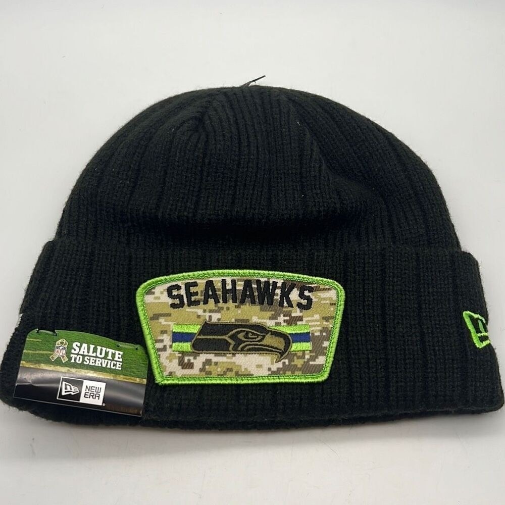 Seattle Seahawks NFL New Era 2021 Salute To Service Cuffed Knit beanie Hat - NWT